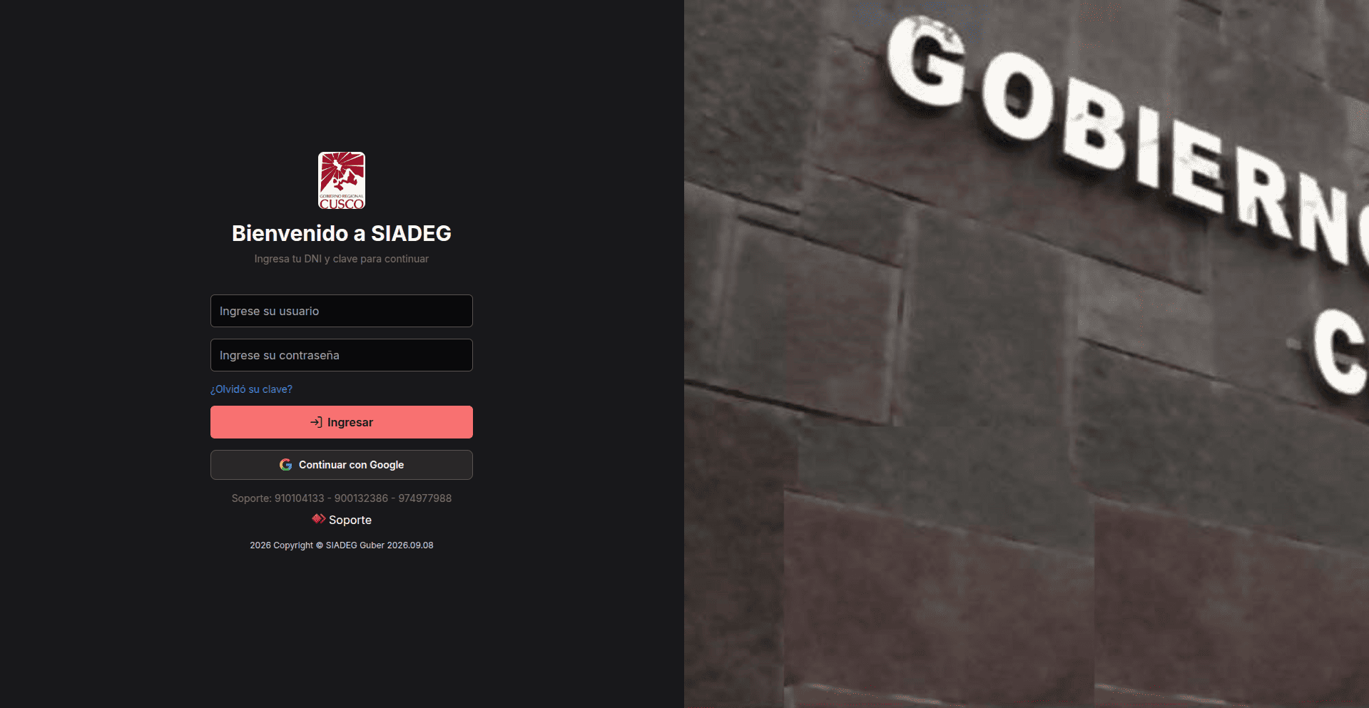 Vista previa de SIADEG Web