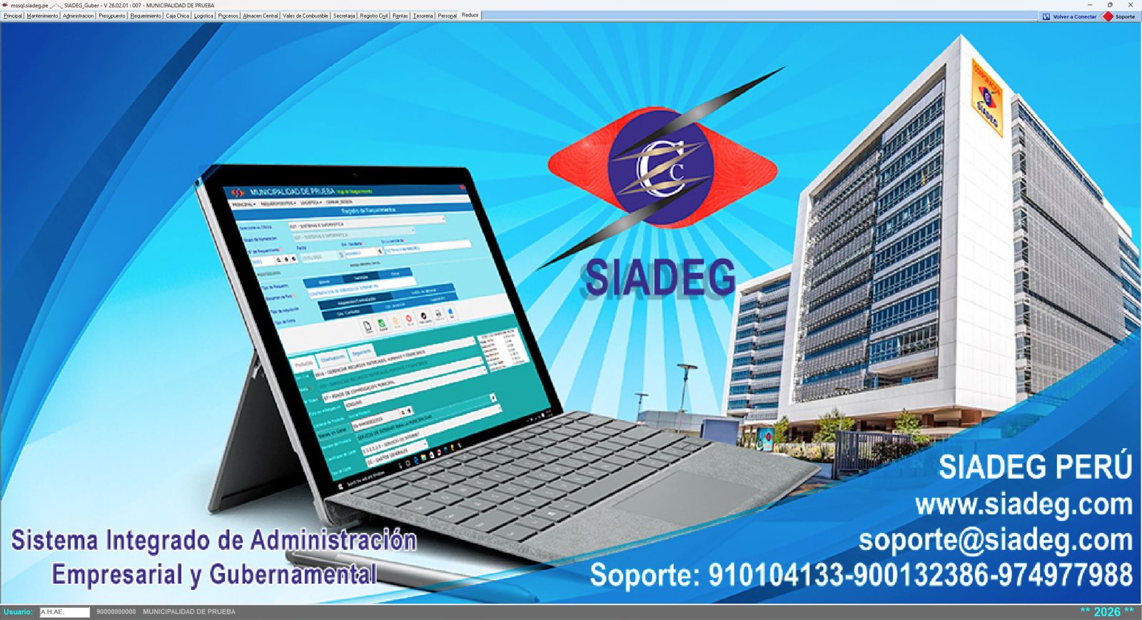 Vista previa de SIADEG Escritorio